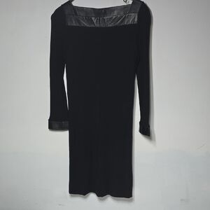 Gucci Black Long Sleeve Dress with Leather Details